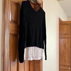 Kensie Black Knit Layered-Look Sweater
